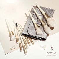 Maria Natural Beauty l ชุดแปรง Vegan 10 ชิ้น พร้อมกระเป๋า