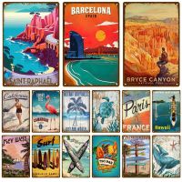 Beach Tin Sign Retro Metal Sign Plaque Metal Vintage Aesthetic Home Living Room Wall Decor Posters Art Decoration Mural Plates
