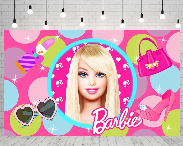 Barbie Photography Backdrop For Lady Girl's Happy Birthday Theme Party ...