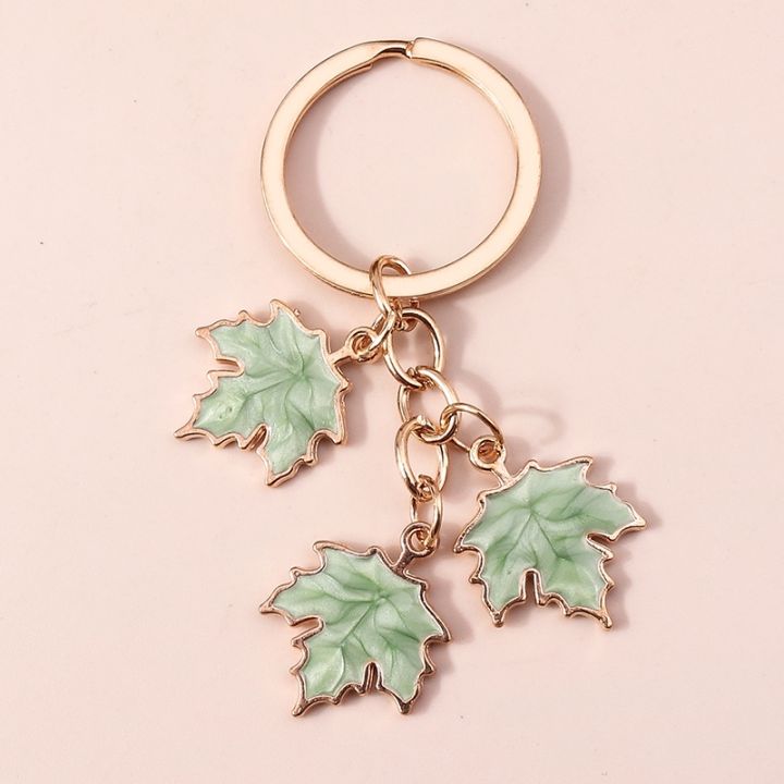 new-fashion-maple-leaf-keychain-enamel-plant-key-rings-for-women-men-handbag-pendants-diy-jewelry-crafts-accessories