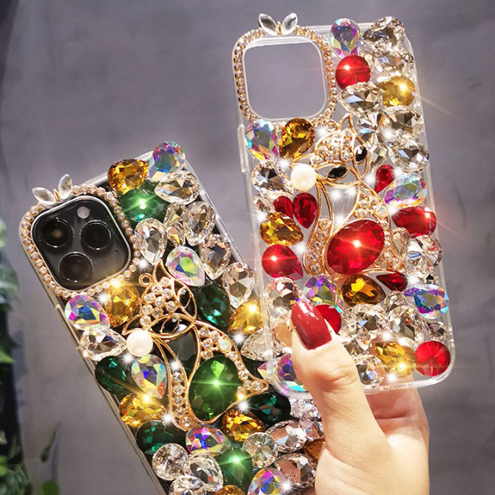 3D Fox Bling Rhinestone Case for Iphone 15 14 13 12 11 Pro Max XS