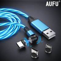 [A Necessary] ○✎AUFU ระบบชาร์จแม่เหล็ก LED ไหลได้เคเบิ้ลUSB C โทรศัพท์มือถือสายชาร์จแม่เหล็กสำหรับ iPhone Samsung ชนิดไมโคร540องศา