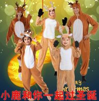 Christmas parent-child clothing couples children adult small elk performance men and women animal jumpsuit winter