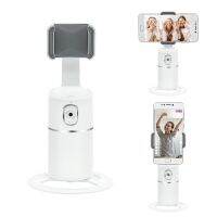 360 Degree Auto Face Tracking Phone Holder Rotation Face Body Phone Camera Mount for Live Vlog Streaming Video - White