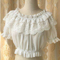 New Style Inner Drop Shoulder Elastic Puff Sleeve Lace Ruffled Bottoming Tube Top Whiteblackpink Inner Set