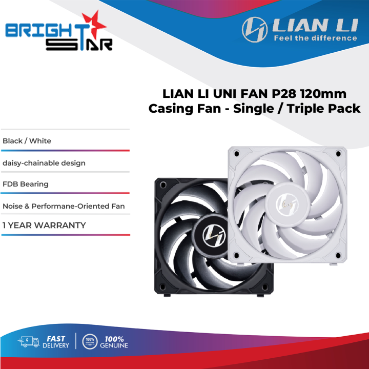 LIAN LI UNI FAN P28 - 120mm Single Pack/Triple Fan Pack (Daisy ...