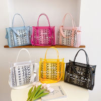 2023 New Mesh miu miuˉ mjLarge Vacation Transparent Handbag Tote Bag