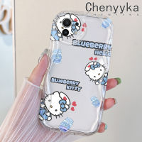 เคส Chenyyka สำหรับ Xiaomi 12T Pro 11 Lite 5G NE 12 Lite เคสลายการ์ตูน Hello Kitty สีสันสดใสลายคลื่นขอบเคสมือถือใสเนื้อครีมซิลิโคนกันกระแทกป้องกันเลนส์กล้องเคสนิ่มแบบใส