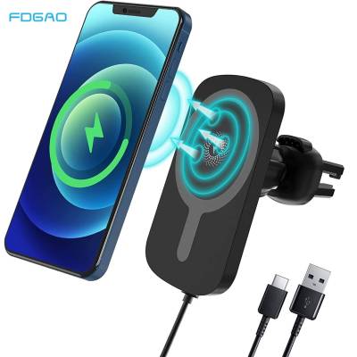 FDGAO 30W Magnetic Wireless Charger Car Air Vent Stand Phone Holder Fast Charging Station For iPhone 12 13 14 Pro Max Mini Plus Car Chargers