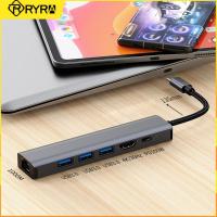 Hyra ฮับอเนกประสงค์ USB-C 6 IN 1สำหรับแท็บเล็ตและโทรศัพท์กิกะบิตอีเธอร์เน็ต Rj45 USB 3.0 HDMI รองรับอะแดปเตอร์ฮับพีดี4K 100W