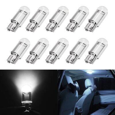 【CW】10pcs Newest W5W Led T10 Canbus Car Lights Signal Lamp COB Glass 6000K White Auto License Plate Lamp Dome Read Light Bulb 12V