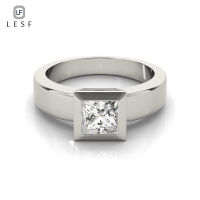 LESF 925 Sterling Silver Square Cut Women Rings Elegant Engagement Wedding Finger Ring Female Fine Jewelry Gift