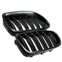 Grill Grille สีดำกีฬาไตสำหรับ BMW F10 F18 F02 F11 M5 10-15 Dual Slat