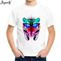 Joyonly 2018 Fashion 3d Dazzling Tiger  T shirts Summer Children Clothing For Kids Girl Print Tops Baby Boys clothes 4-11Y