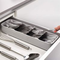 Kitchen tableware drawer spoon storage box storage finishing box household knife and fork lattice storage box storage box