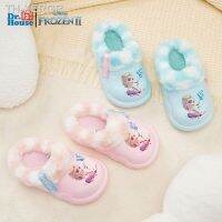 【hot】☁  Frozen Shoes Children Cartoon Flat Fur Inside And Pink Warm