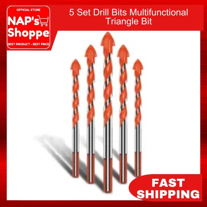 NAP's Shoppe 5 Set Drill Bits Multifunctional Triangle Bit Diamond ...
