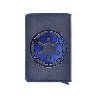 Personality Rfid Card Holder Wallet Men Fashion Classic Galactic Empire Symbol Leather Male Purses