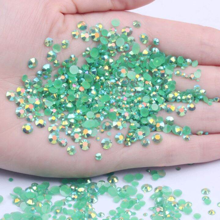 เรซิ่น-rhinestones-emerald-ab-5001000pcs-2-6mm-รอบ-flatback-non-hot-fix-เพชร-appliques-สำหรับหัตถกรรมผ้าชุดแต่งงาน