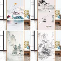 Landscape painting Frosted Privacy Protection Window Film Shower Door Film Stained Glass Film Vinyl Window Sticker Glass Sticker Window Sticker and Fi