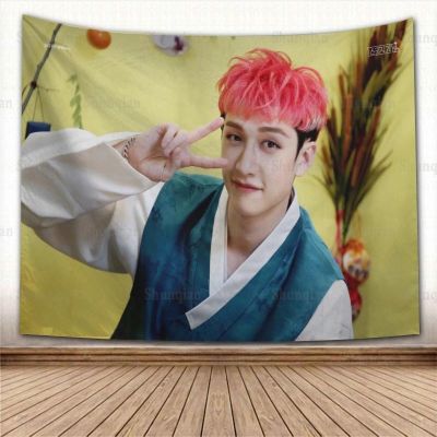 【CW】❐♧  KPOP Bang Tapestry Eco-Friendly Print Background Bedroom Wall Hanging Tapestries Washable Not Fade