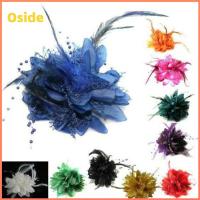 OSIDE ของเด็ก การแสดงเต้นรำ การแสดงเต้นรำละติน Fascinator อุปกรณ์ผมจัดงานแต่งงาน กิ๊บติดผมเจ้าสาว กิ๊บติดผมขนนก ข้อมือดอกไม้