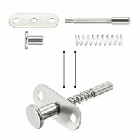 6mm Head &amp; 60mm Total Length Iron Plunger Latches with Spring loaded Design Durable Replacement for Broken Latches Door Hardware Locks Metal film resi