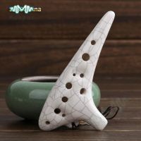 【New release】 【New-store】 12หลุม Ocarina Soprano C SC ขลุ่ยรูปร่างเรือดำน้ำเซรามิกสีขาว