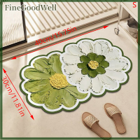 FineGoodWell แผ่นระบายน้ำสำหรับห้องครัวรูปดอกไม้แผ่นซับน้ำแผ่นรองจานกันลื่นสำหรับวางบนโต๊ะอาหารแผ่นรองจานที่คว่ำจาน