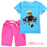 Fireman Sam ฤดูร้อนกางเกงขาสั้นชุดเสื้อแขนสั้นสำหรับเด็กหญิงเสื้อยืด8670บุคลิกภาพใหม่แฟชั่นตามธรรมชาติบุคลิกภาพการ์ตูนเสื้อผ้าเด็กกีฬา Causal ชุดสูทแฟชั่น