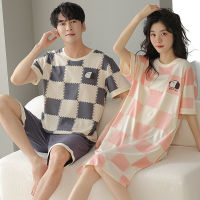 Gifts Couple Pajamas Summer Cotton MenS Female WomenS Short Sleeve Drinking Set Huabei Family Home