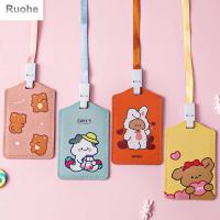 RUOHE ชุดการ์ดจดหมายน่ารักพกพาได้ผู้ถือบัตรการ์ตูนเครดิตแบบเกาหลีเคสใส่บัตรการ์ดเก็บข้อมูลซองใส่บัตรการควบคุมการเข้าถึง