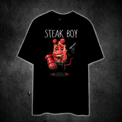 STEAK BOY Printed t shirt unisex 100% cotton