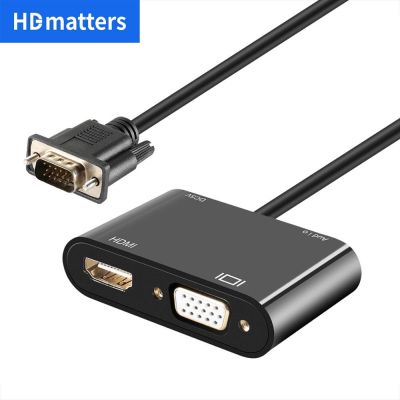 3-In-1 HDMI To VGA HDMI 4K Splitter 1080P DVI ไปที่อะแดปเตอร์ตัวแปลงวิดีโอ VGA HD พร้อมสายไฟเสียง3.5มม. สำหรับคอมพิวเตอร์ทีวี PS4 Apple