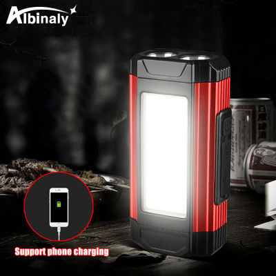 Multifunctional LED Spotlight USB Rechargeable COB Work Light with Magnet Powerful Camping Lantern Waterproof Flashlight Torch