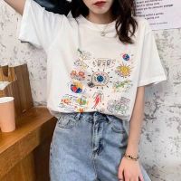 Ladies T-shirt ?G.C? เสื้อยืดแฟชั่น Oversize สไตล์เกาหลี เสื้อยืดแขนสั้น พิมพ์ลายดิจิตอลสวย