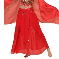 ☇♦❡ Belly Dance Hanging Coin Skirt Chiffon Swing Skirt Indian Dance Performance Costume Stage Costume Sequined Practice Skirt