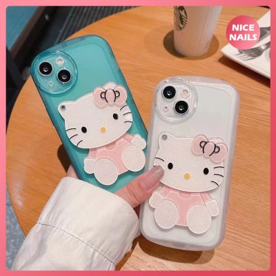 （shine electron）สวัสดี Kittys Samsung Galaxy S23เคสโทรศัพท์ S21 A04พิเศษ A34 A54 A04E A14 A52 A11 M33 A73Cosmetic เคสโทรศัพท์กระจกเคสโทรศัพท์