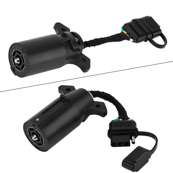 624V 7 to 4 Pin Trailer Plug Adapter Blade Round Socket Connector