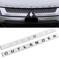 สติกเกอร์โลโก้ตกแต่งตัวอักษร3D รถ ABS สำหรับ Mitsubishi OUTLANDER สติกเกอร์แต่งตรารถยนต์ที่คลุมหัวหน้ารถ