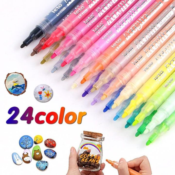 ปากกาอะคริลิคเพ้นท์-ใครมองหาปากกาเขียนชื่ออุปกรณ์ลูก-ไม่หลุด-เขียนชัด-12-สี