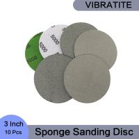 ◙ 3 Inch Sponge Sandpaper 10 Pcs Hook and Loop Wet Dry Sanding Disc 1000/2000/2500/3000/5000 Grit for Polishing Wood Car