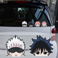 ANGELIO เครื่องบดเคี้ยวรูปอนิเมะแบบ DIY Jujutsu Kaisen อุปกรณ์เสริมแต่งรถสติกเกอร์ติดรถยนต์สติ๊กเกอร์ติดผนังกระจกสติ๊กเกอร์ไวนิลติดรถยนต์