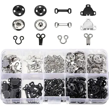 100pcs Invisible Bra Underwear Sewing Hook Eye Metal Buckle Button Collar  Clothing Sweater Buckle Accessories Bra Hooks Eyes - (Color: Black/Size