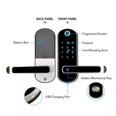Ttlock แอปล็อคอัจฉริยะลายนิ้วมือ,Wifi App ปุ่มออดกันน้ำ Pincode ปุ่มกดประตูไฟฟ้าล็อค,Biometric ล็อคการควบคุมระยะไกล