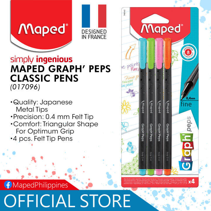 MAPED Graph Peps Writing Felt Pens 4 colors 749143 Lazada PH