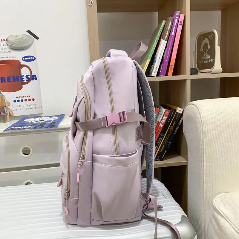 Seetic High Quality Waterproof Nylon Women Backpack For Teenage Girl School  Bag Korean Style College Student Bag Laptop Backpack