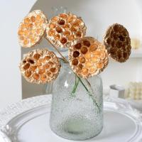 Simulation Flowers Golden Lotus Seedless Dry Flower Wedding Hall Hotel Fun Bucket Home New Year Decoration Artificial Flowers  Plants