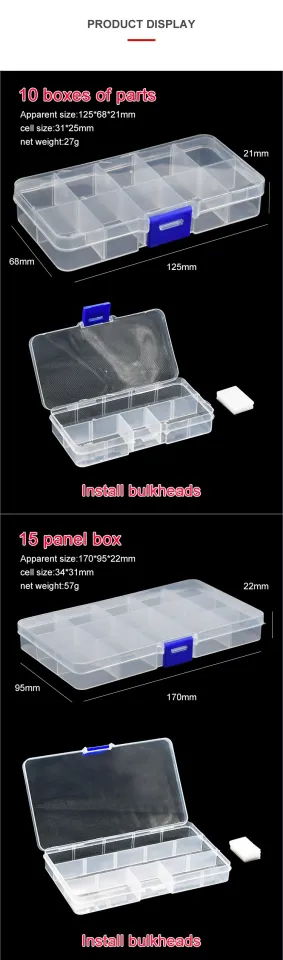 Uxcell Plastic 24 Compartments Electronic Components Storage Box Case