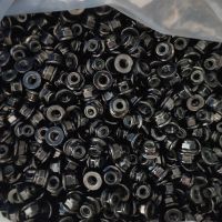 10/5pcs M3 M4 M5 M6 M8 Black Carbon Steel Hex Flange Nylon Insert Lock Nut Self-locking Nylock Locknut Nails  Screws Fasteners